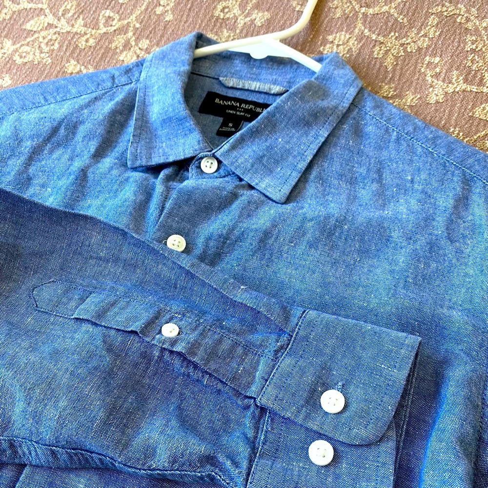 Banana Republic Linen Slim Fit Button-Up Shirt